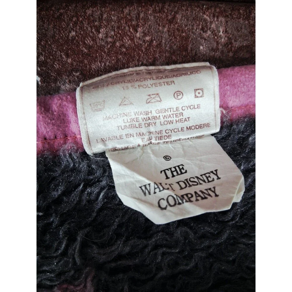 VTG Biederlack Blanket Disney Minnie Mouse Fleece Throw Reversible Pink 38x54